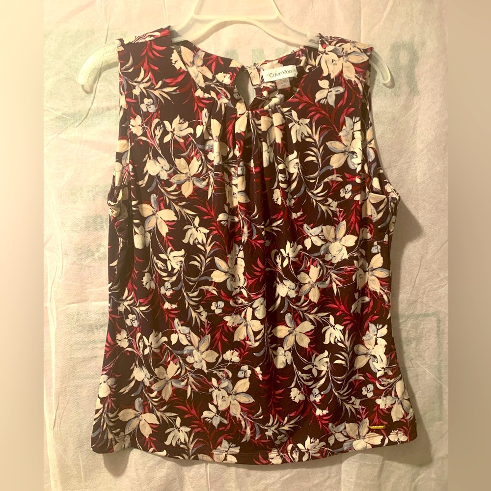 CALVIN KLEIN Sleeveless floral top L